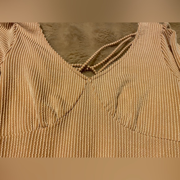 whiteroom + cactus - tan long sleeve mini dress large - Picture 4 of 8